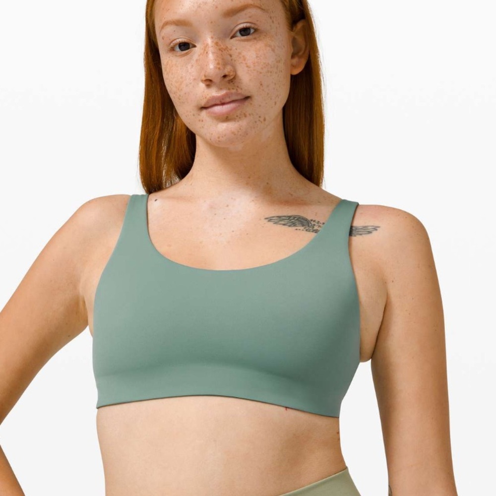 ✨Lululemon In Alignment Straight Strap Bra in Tidewater Teal Size 4 A/B Cup